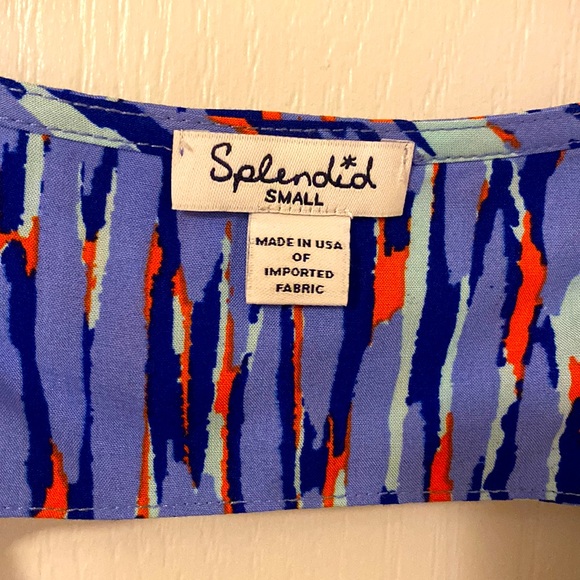 Splendid, Lavender Blue & Orange Open Back Tank Top Sz S - Picture 3 of 5